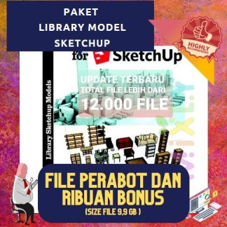 PAKET RIBUAN DESAIN LIBRARY/ KOMPONEN PERABOTAN RUMAH SKETCHUP TERBARU