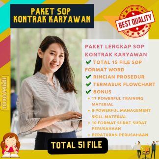 Paket 51 SOP Karyawan Kerja / Pegawai Perusahaan +Prosedur +Flowchart + Pelatihan HR / Training HRD
