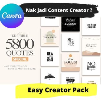 5800 Instagram Editable Quotes CANVA untuk Instagram/Story/Posts/TikTok | Creator Pack